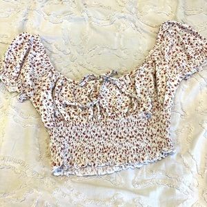 Cute, floral smocked crop top from Garage, size small